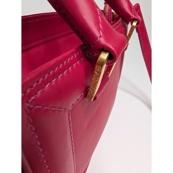 Aleksandra Badura Ladylike Mini Bag Calfskin Top-Handle Tote Bag Fuchsia - Picture 4 of 15